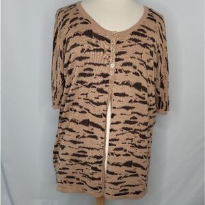 Lane Bryant Short Sleeve Animal Print‎ Cardigan